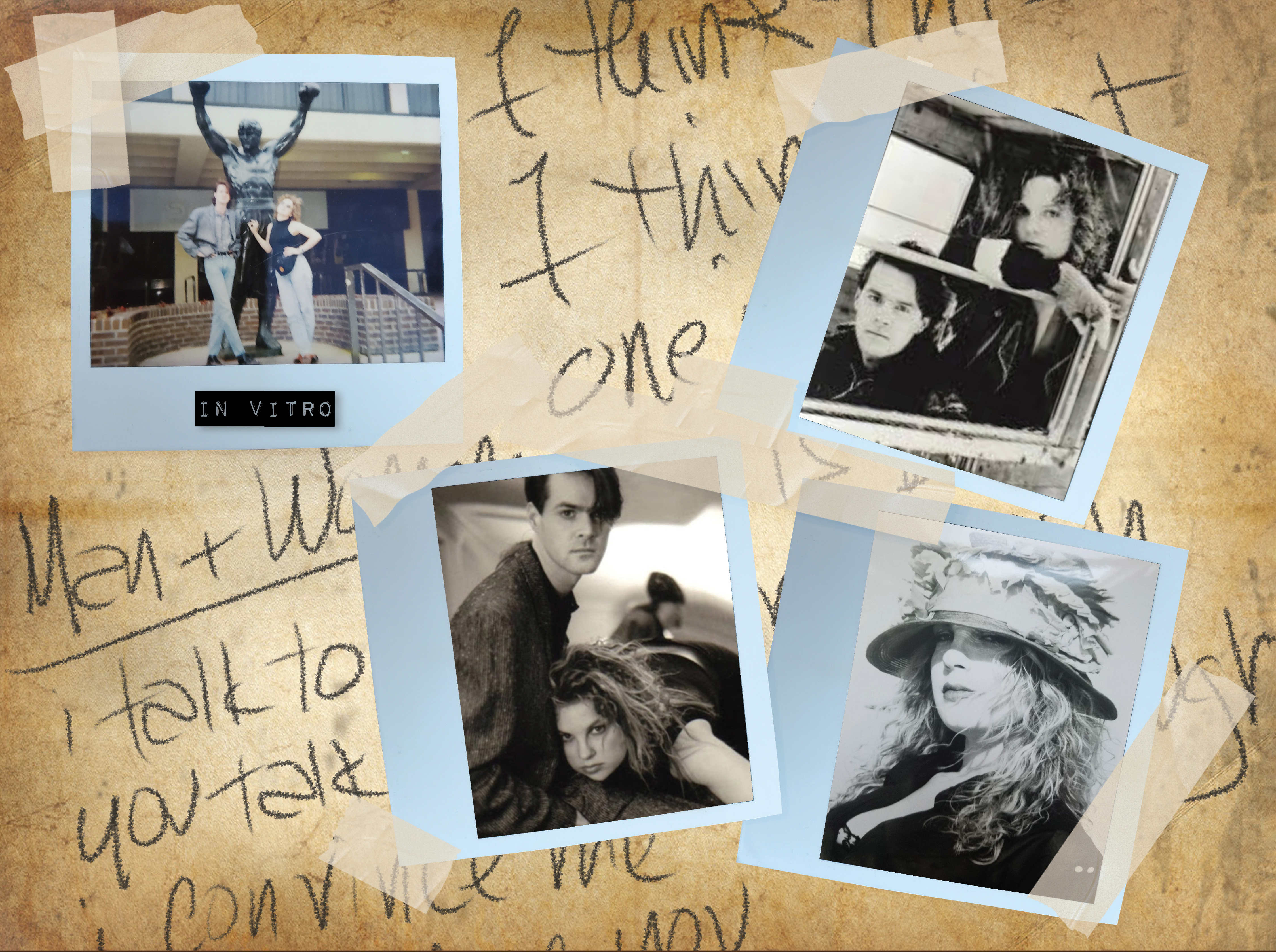 poloroid photos of in vitro band, shandra beri and peter snell